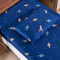 Jogo Cama Lençol Fantasy Solteiro Cama Quarto Infantil Microfibra 2 Peças Galáxia Espaço Azul - 2