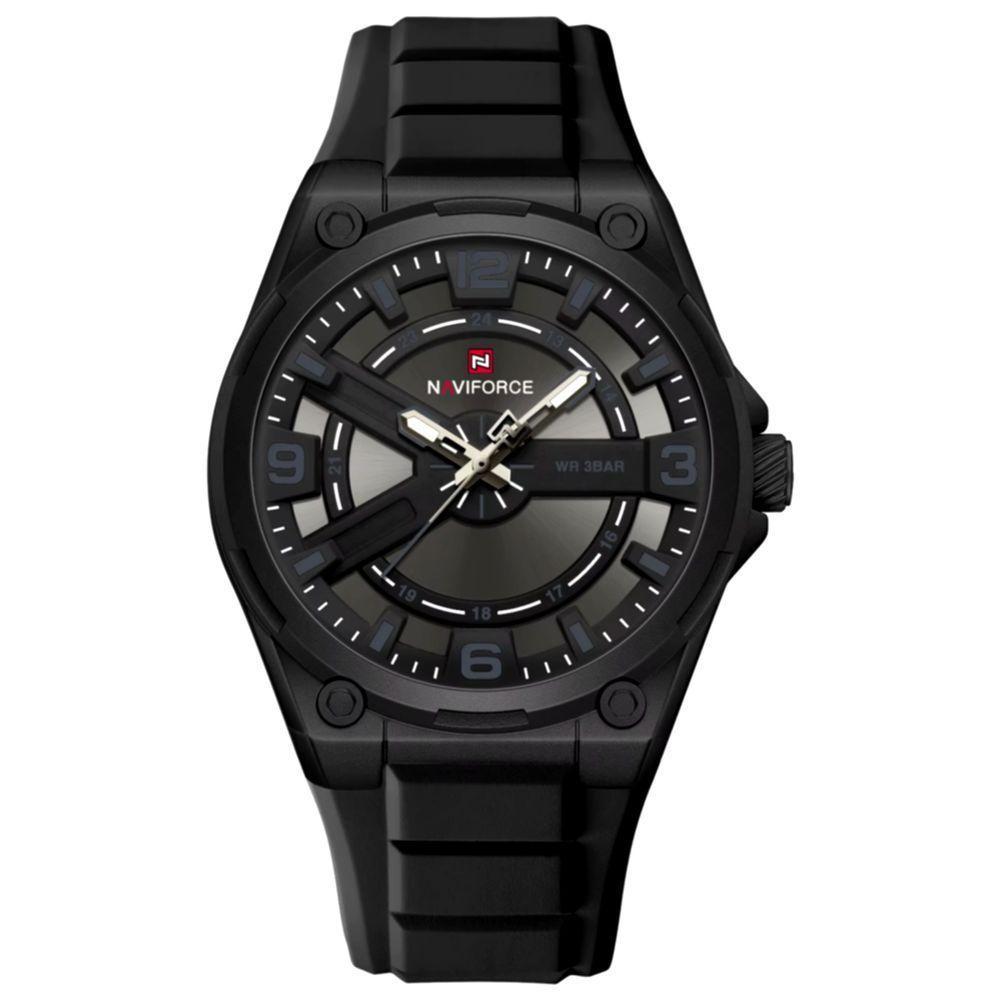 Relógio De Pulso Esportivo Masculino Silicone De Quartzo á Prova D´agua Preto - 1