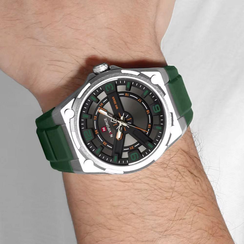 Relógio De Pulso Esportivo Masculino Silicone De Quartzo á Prova D´agua Verde - 2