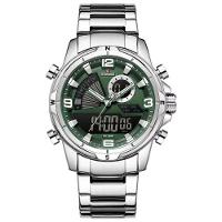 Relógio Masculino Clássico Multifuncional Duplo Display Quartzo Impermeavel Verde - 1