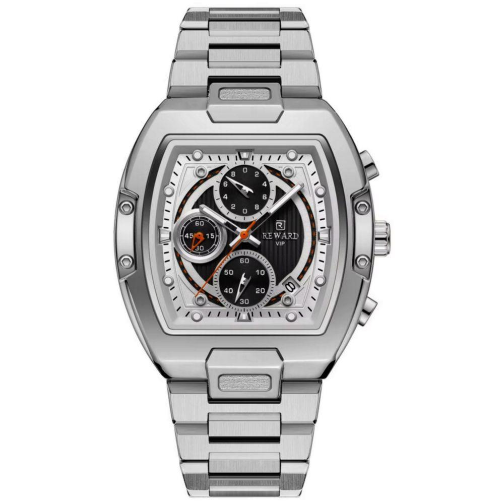 Relógio Masculino Multifuncional Grande Mostrador Luminoso à Prova D'água Prata - 1