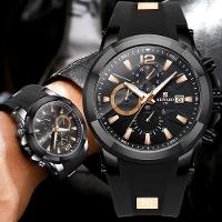 Relógio Masculino Silicone A Prova D´agua Esportivo Quartzo Preto - 3