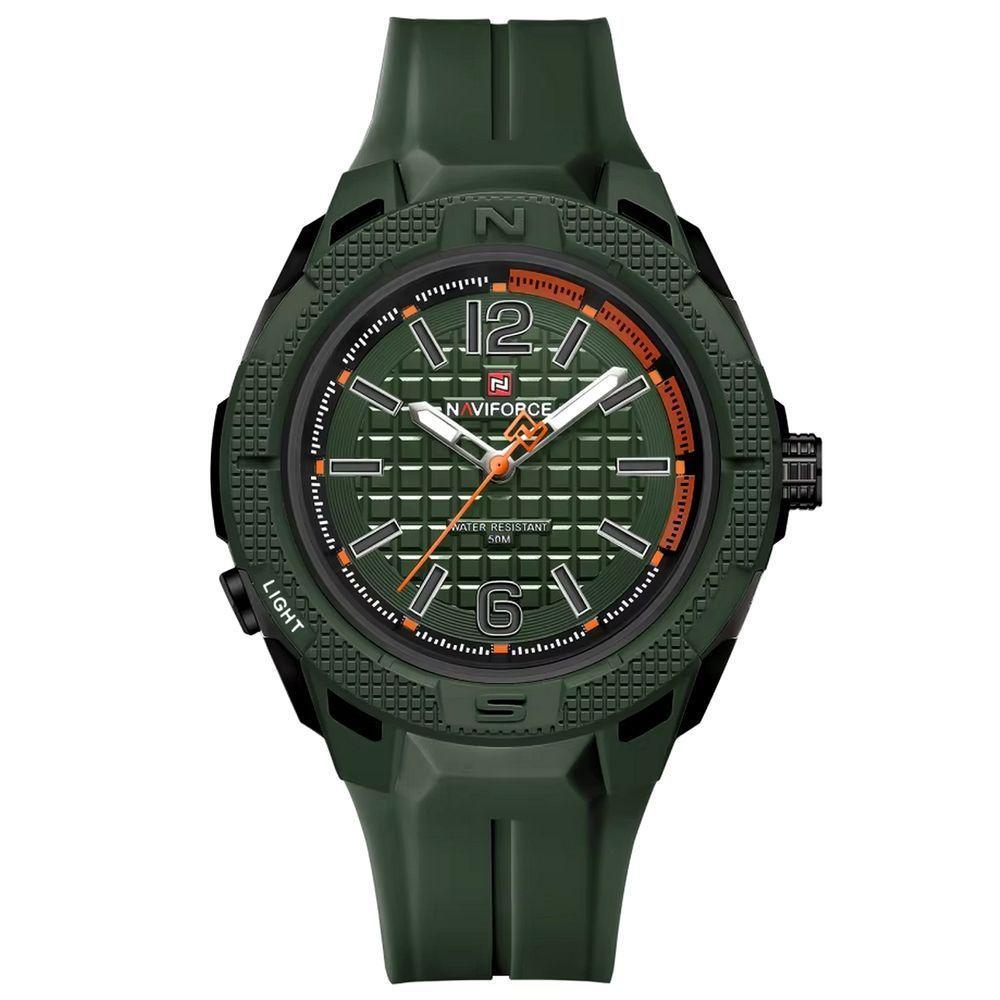 Relógio Masculino Silicone Esportivo Quartzo A Prova D´agua Verde Musgo - 1