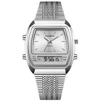 Relógio Esportivo Digital à Prova Dágua Em Aço Inoxidavel Masculino Prata - 1