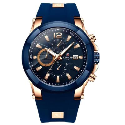 Relógio Masculino Silicone A Prova D´agua Esportivo Quartzo Azul