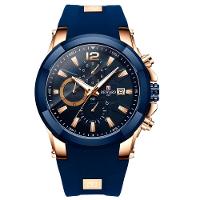 Relógio Masculino Silicone A Prova D´agua Esportivo Quartzo Azul - 1