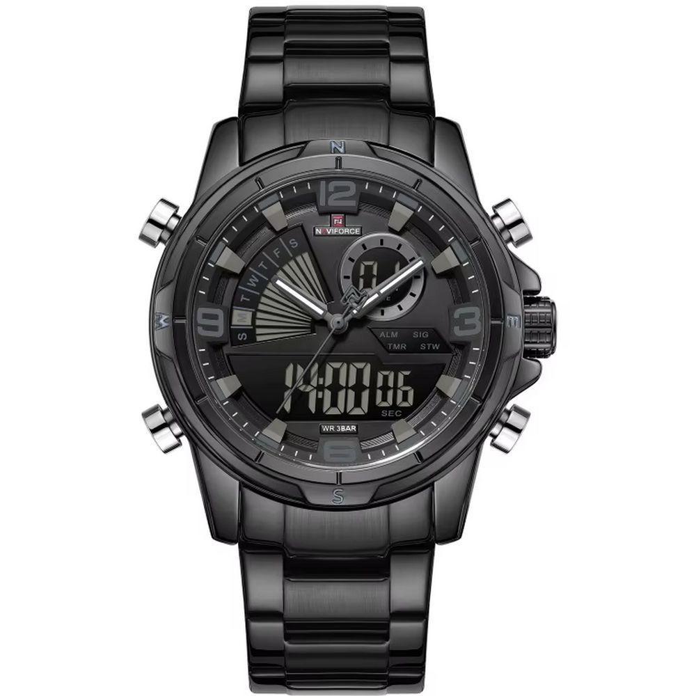 Relógio Masculino Clássico Multifuncional Duplo Display Quartzo Impermeavel Preto - 1