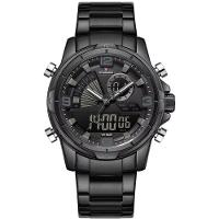 Relógio Masculino Clássico Multifuncional Duplo Display Quartzo Impermeavel Preto - 1