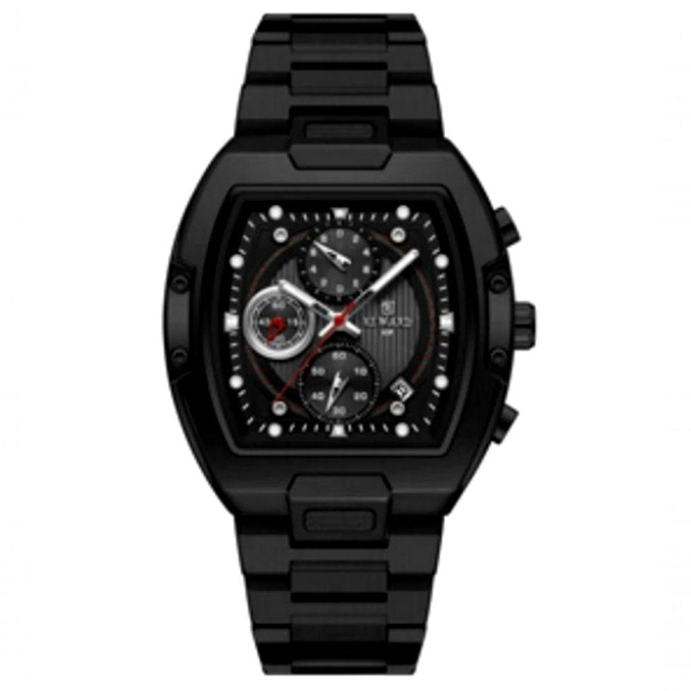 Relógio Masculino Multifuncional Grande Mostrador Luminoso à Prova D'água Preto - 1