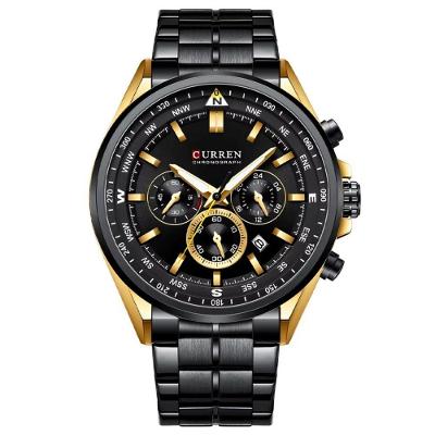 Relógio De Pulso Masculino Aço Inoxidável De Quartzo Casual Esportivo Preto