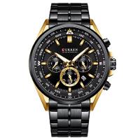 Relógio De Pulso Masculino Aço Inoxidável De Quartzo Casual Esportivo Preto - 1