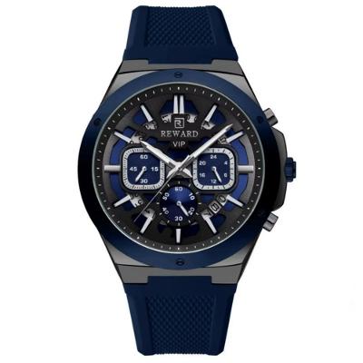 Relogio Masculino Quartzo Multifuncional Casual Pulseira De Silicone Impermeavel Azul