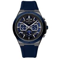 Relogio Masculino Quartzo Multifuncional Casual Pulseira De Silicone Impermeavel Azul - 1