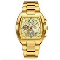 Relógio Masculino Multifuncional Grande Mostrador Luminoso à Prova D'água Dourado - 1