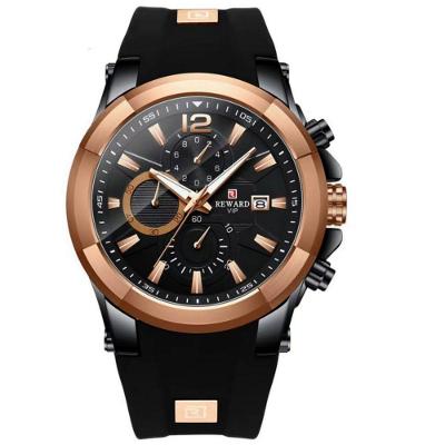 Relógio Masculino Silicone A Prova D´agua Esportivo Quartzo Preto Dourado