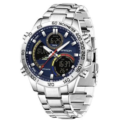 Relógio Militar Masculino De Luxo, Aço Inoxidável 6269 Sanda Azul