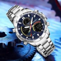 Relógio Militar Masculino De Luxo, Aço Inoxidável 6269 Sanda Azul - 3