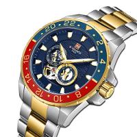 Relógio De Pulso Masculino Mecânico Automático Casual Aço Inoxidável 10atm Azul - 2