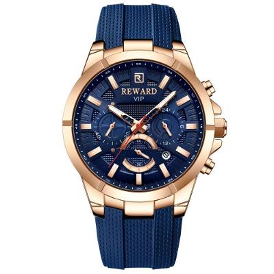 Relógio De Pulso Masculino Analógico Rà Prova D´agua Esportivo Azul Dourado