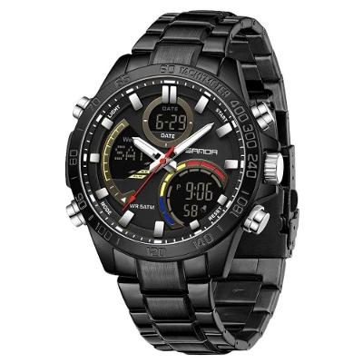 Relógio Militar Masculino De Luxo, Aço Inoxidável 6269 Sanda Preto