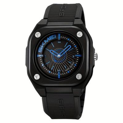 Relógio Masculino Fashion Skmei, Impermeável 50m, Pulseira De Silicone Preto Azul
