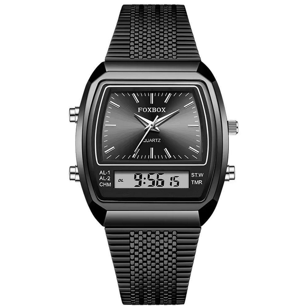 Relógio Esportivo Digital à Prova Dágua Em Aço Inoxidavel Masculino Preto - 1