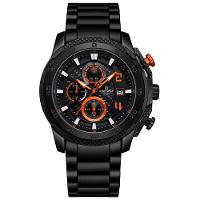 Relógio Masculino De Aço Inoxidável Quartzo Multifuncional Esportivo Impermeavel Laranja - 1