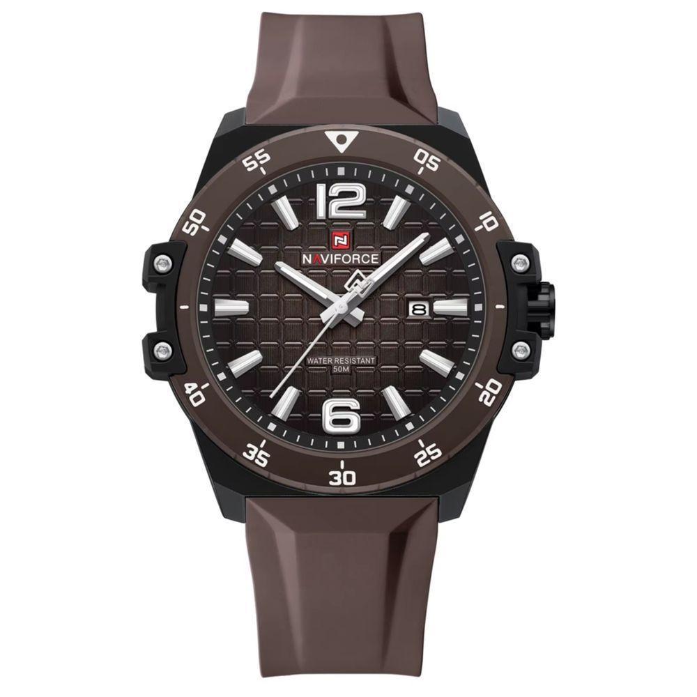 Relógio De Quartzo Casual Masculino á Prova D´agua Pulseira Silicone Esportivo Marrom - 1