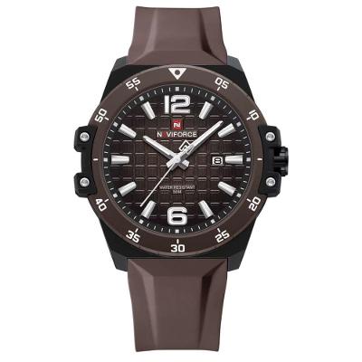 Relógio De Quartzo Casual Masculino á Prova D´agua Pulseira Silicone Esportivo Marrom