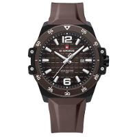 Relógio De Quartzo Casual Masculino á Prova D´agua Pulseira Silicone Esportivo Marrom - 1