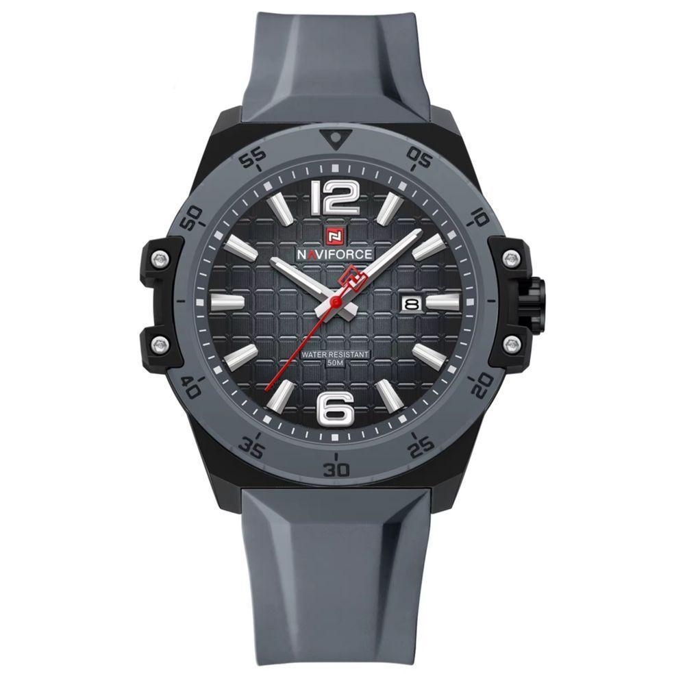 Relógio De Quartzo Casual Masculino á Prova D´agua Pulseira Silicone Esportivo Cinza - 1