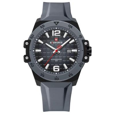 Relógio De Quartzo Casual Masculino á Prova D´agua Pulseira Silicone Esportivo Cinza