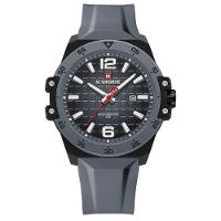 Relógio De Quartzo Casual Masculino á Prova D´agua Pulseira Silicone Esportivo Cinza - 1