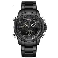 Relógio De Pulso Eletrônico Quartzo Design Luminoso à Prova D´agua Esportivo Preto - 1