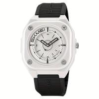 Relógio Masculino Fashion Skmei, Impermeável 50m, Pulseira De Silicone Preto E Branco - 1