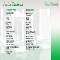 Conjunto Pool Mesa E 4 Cadeiras Alumínio Fibra Acesse Móveis Tabaco - 7