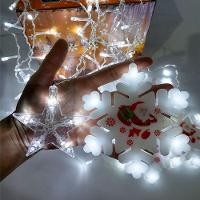 Pisca Cascata Flocos Natal 80 Lâmpadas Leds Branco 3m 220v - 3