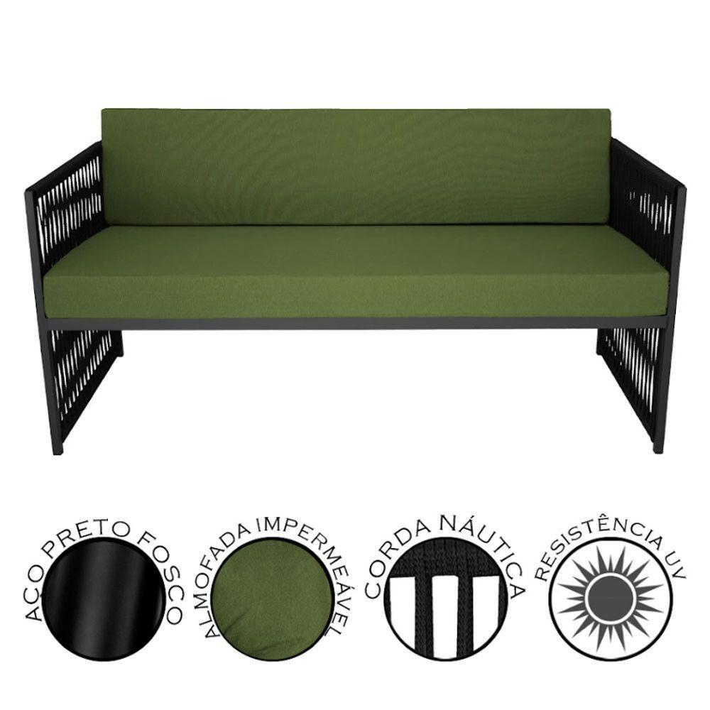 Conjunto Para Área Externa De Corda Náutica Preto/verde - 3