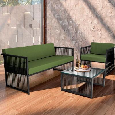 Conjunto Para Área Externa De Corda Náutica Preto/verde