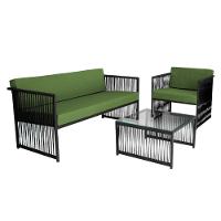 Conjunto Para Área Externa De Corda Náutica Preto/verde - 2