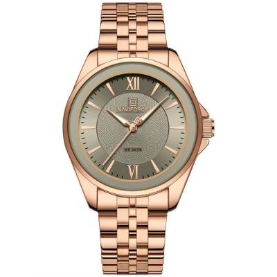 Relógio Redondo Feminino Design Simples Em Aço Inoxidável 3atm Cinza