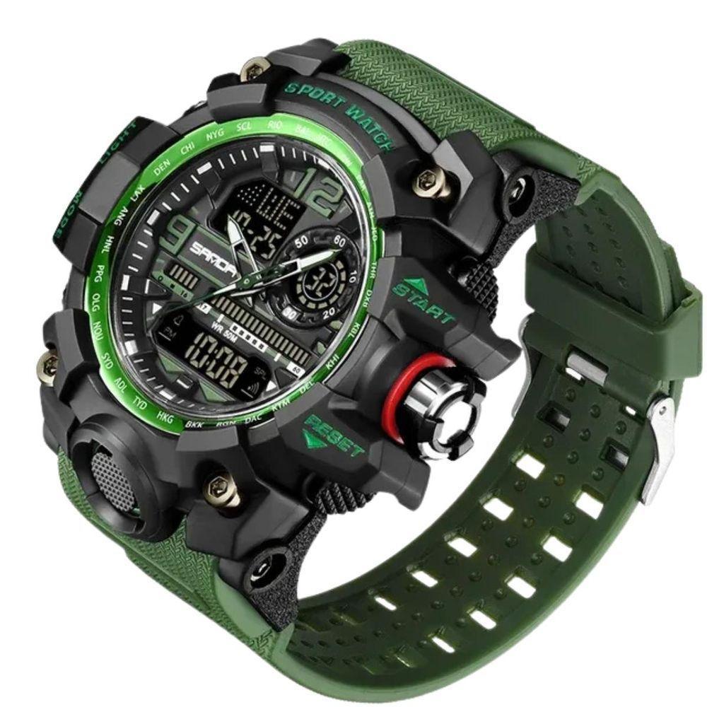 Relógio à Prova D'água 3133 à Prova De Choque Luminoso,data Automática Verde - 1