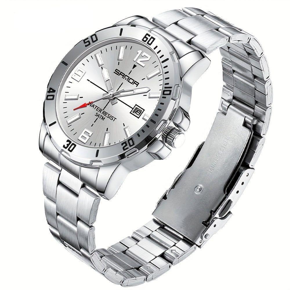 Relógio De Aço Inoxidável Impermeável Sanda 3265 à Prova D'água Prateado - 1