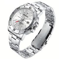 Relógio De Aço Inoxidável Impermeável Sanda 3265 à Prova D'água Prateado - 1