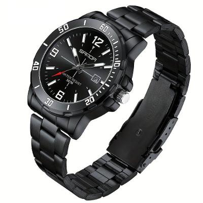 Relógio De Aço Inoxidável Impermeável Sanda 3265 à Prova D'água Preto