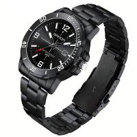 Relógio De Aço Inoxidável Impermeável Sanda 3265 à Prova D'água Preto - 1