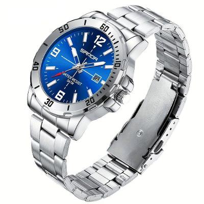 Relógio De Aço Inoxidável Impermeável Sanda 3265 à Prova D'água Azul