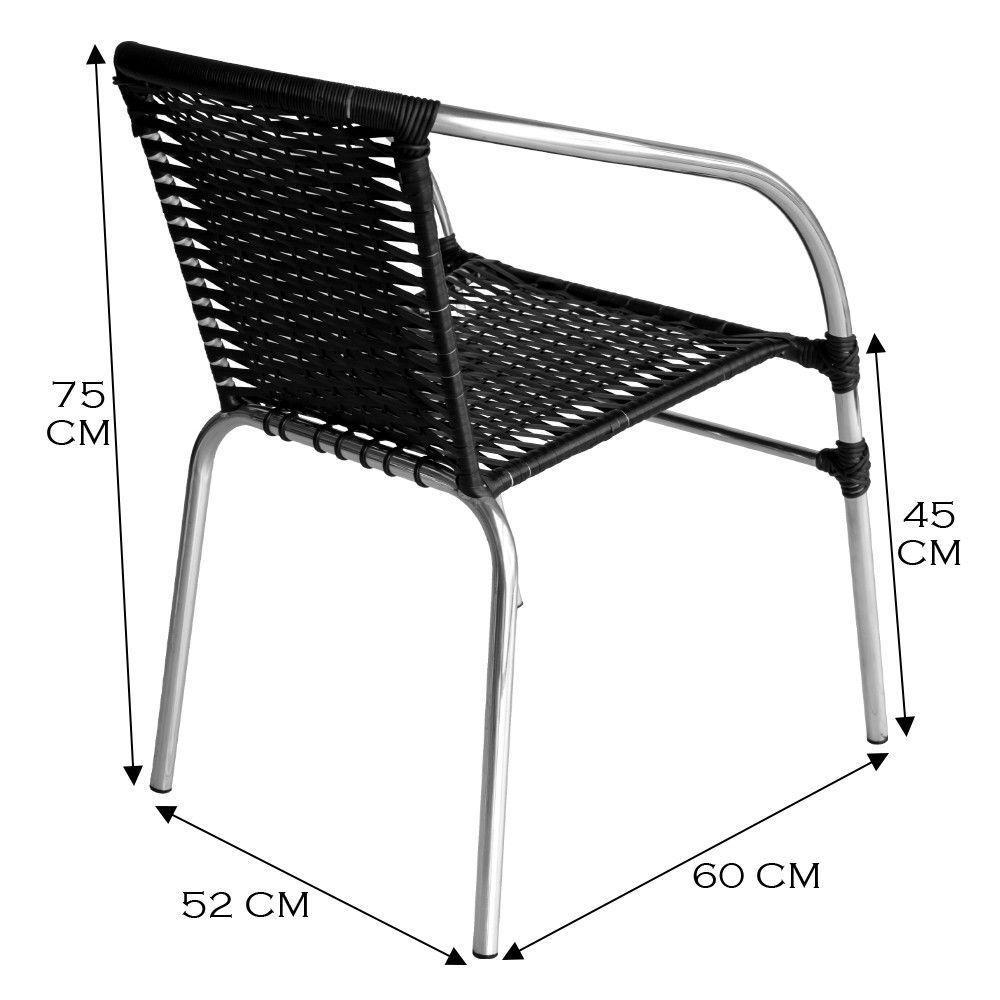 Conjunto Pool Mesa E 4 Cadeiras Alumínio Fibra Acesse Móveis Preto - 6