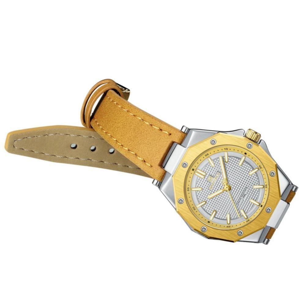 Relógio De Luxo Elegante De Quartzo Amarelo à Prova D´agua Dourado - 4