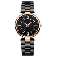 Relógio Feminino Pulseira De Aço Inoxidável á Prova D´agua Quartzo Preto Dourado - 1